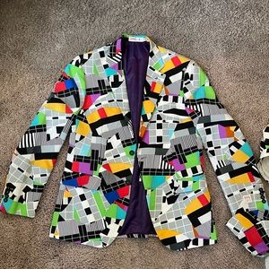 Mens colorful full suit - jacket, tie & pants